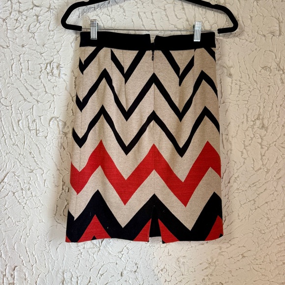 Plenty by Tracy Reese Chevron Pencil Skirt - Red, Black, and Tan - Picture 9 of 11